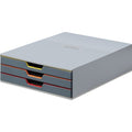 Drawer box durable varicolor a4 grey